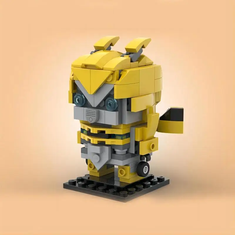 Creative Building Block Moc Bumblebee+Comalo Children'S Educational Toys Assembled Square Head Car Model