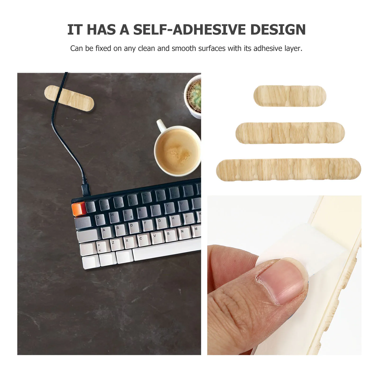 3 stuks zelfklevende kabelhouders siliconen lijnarrangers voor desktop snoerorganisatie sterke netsnoeren USB-laders