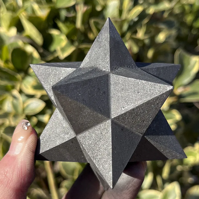 Wholesale 1pcs 100% Natural Russia Shungite Merkaba 7-8cm Elite Shungite Stone,EMF 5G Protection,Home Decration