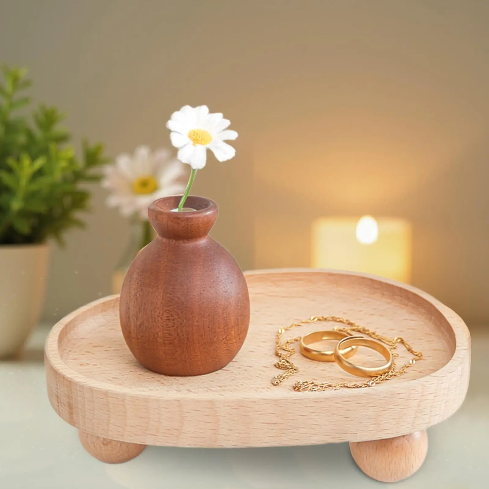 

Wooden Riser Tray Jewelry Display Holder Farmhouse Birthday Pedestal Stand