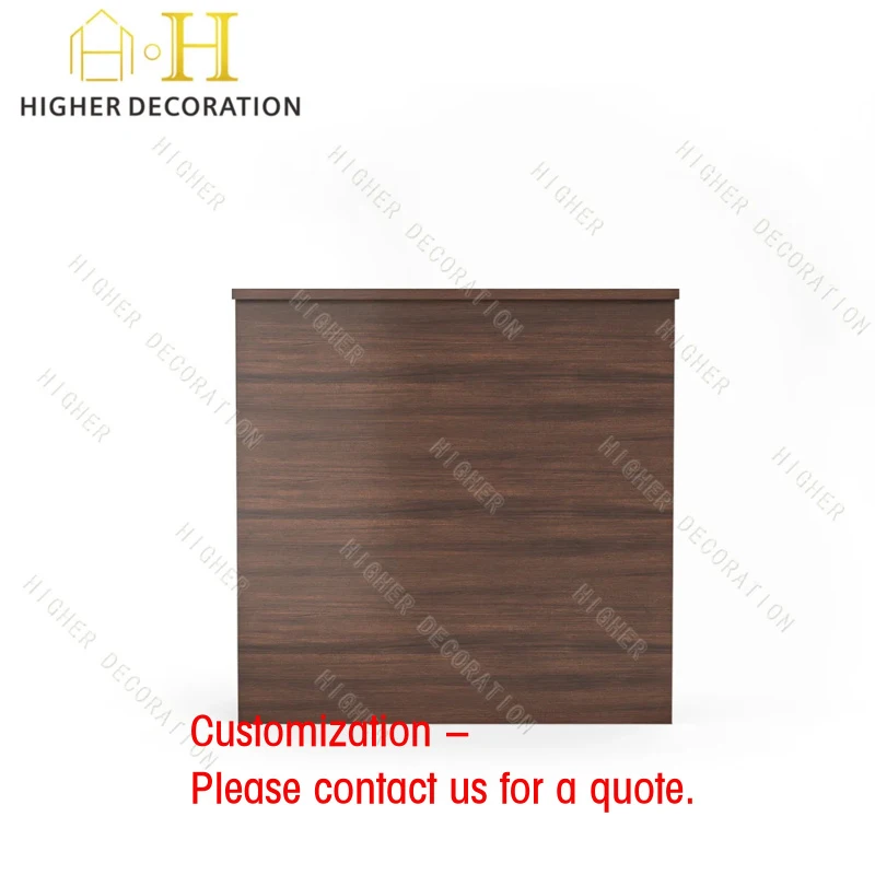 custom.Supermarket Checkout Counter Wood Payment Bar in Snack Shop Reception Desk Design Office