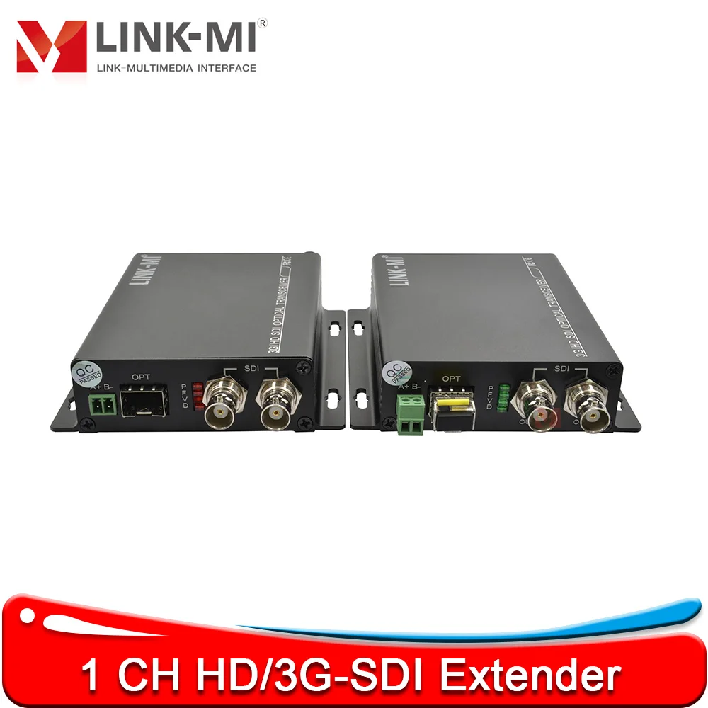 

1 CH HD/3G-SDI Extender Over Fiber 20KM Optional FC/LC Transmitter Receiver with RS-422 or RS-485 Audio fiber Extender