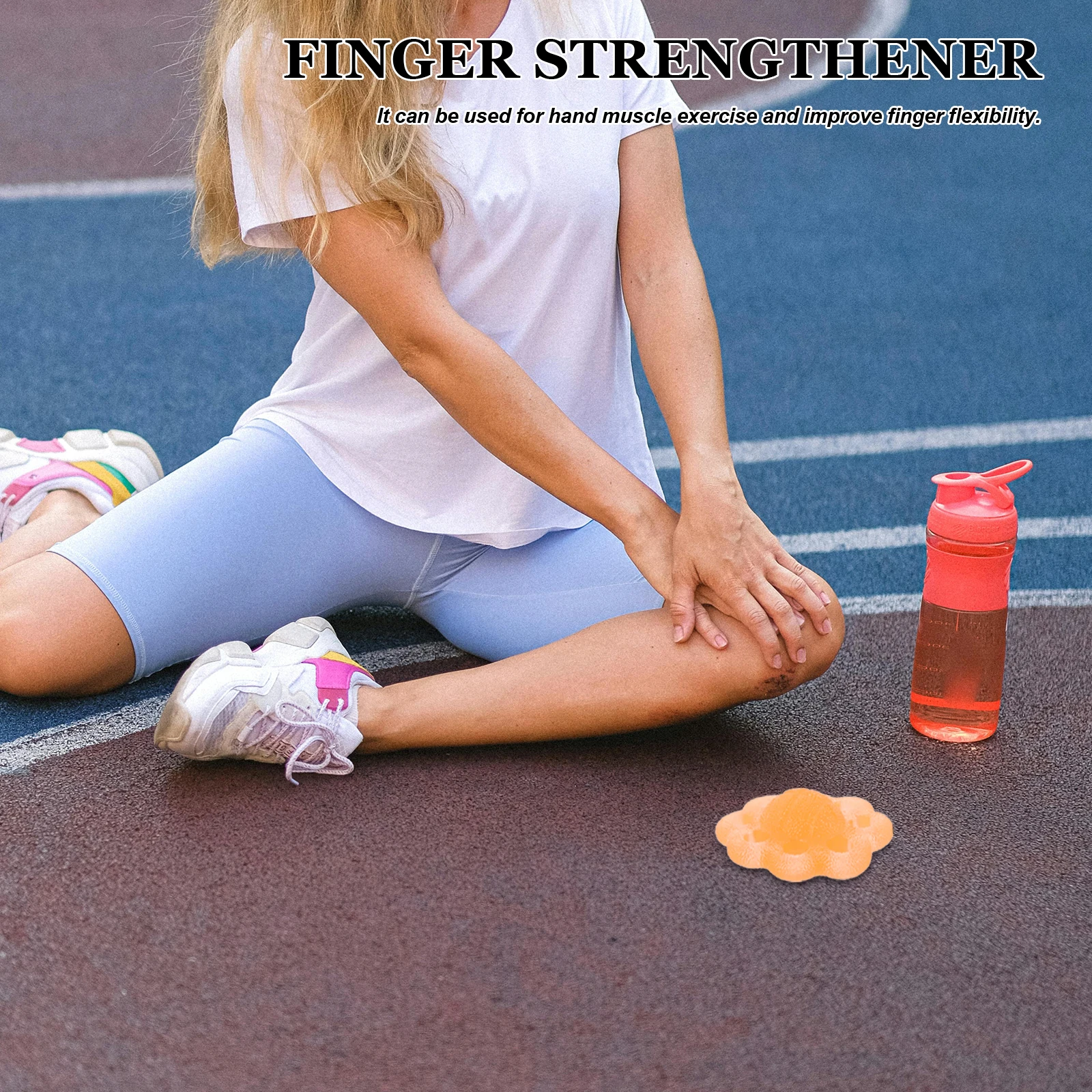 

8 Hole Hand Strengthener Orange Hard Elastic Exerciser Physical Therapy Rehab Pain Relief Hand Trainer