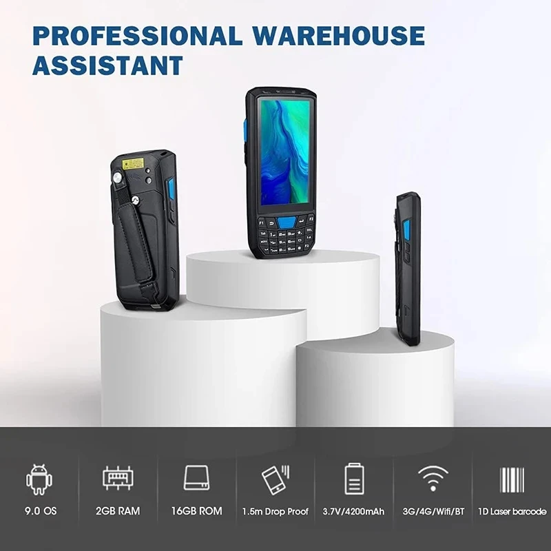 CHWEIDRugged PDA Android 13 OS Touch Screen 4G+64G 2D Barcode Scanner 4G Lte NFC IP66 Handheld Data Collector Terminal