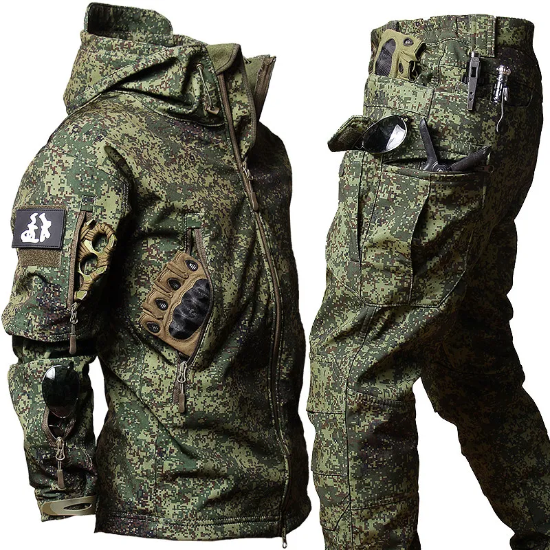 Green new foreign army Russian special forces cold coat jacket work camouflage suit winter velvet