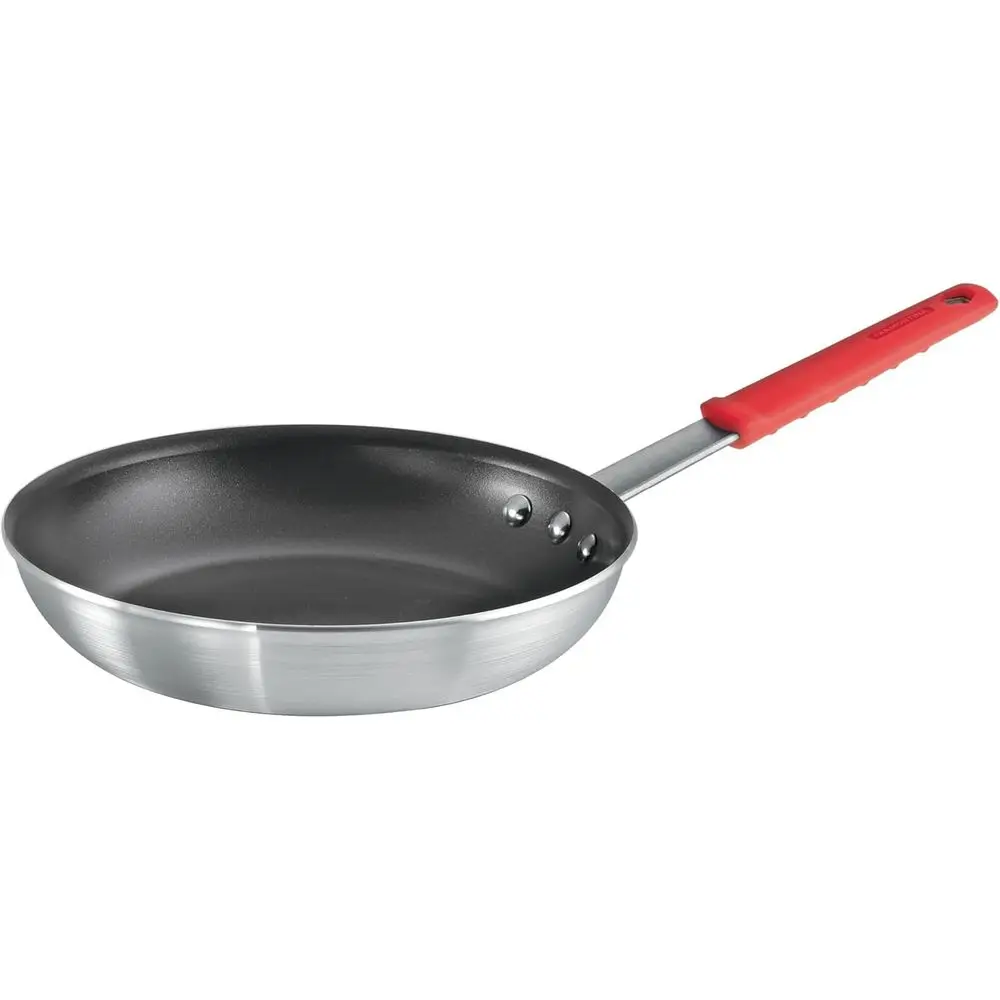 

10-Inch Heavy-Gauge Non Stick Skillet with Reinforced Coating, Red Handle, Dishwasher and Oven Safe