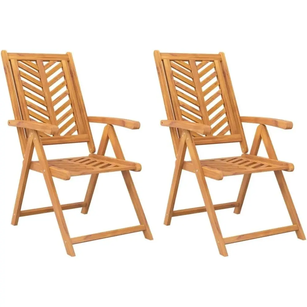 

Комплект из 2 шезлонгов из акации для улицы, с подлокотниками, в стиле садовой мебели