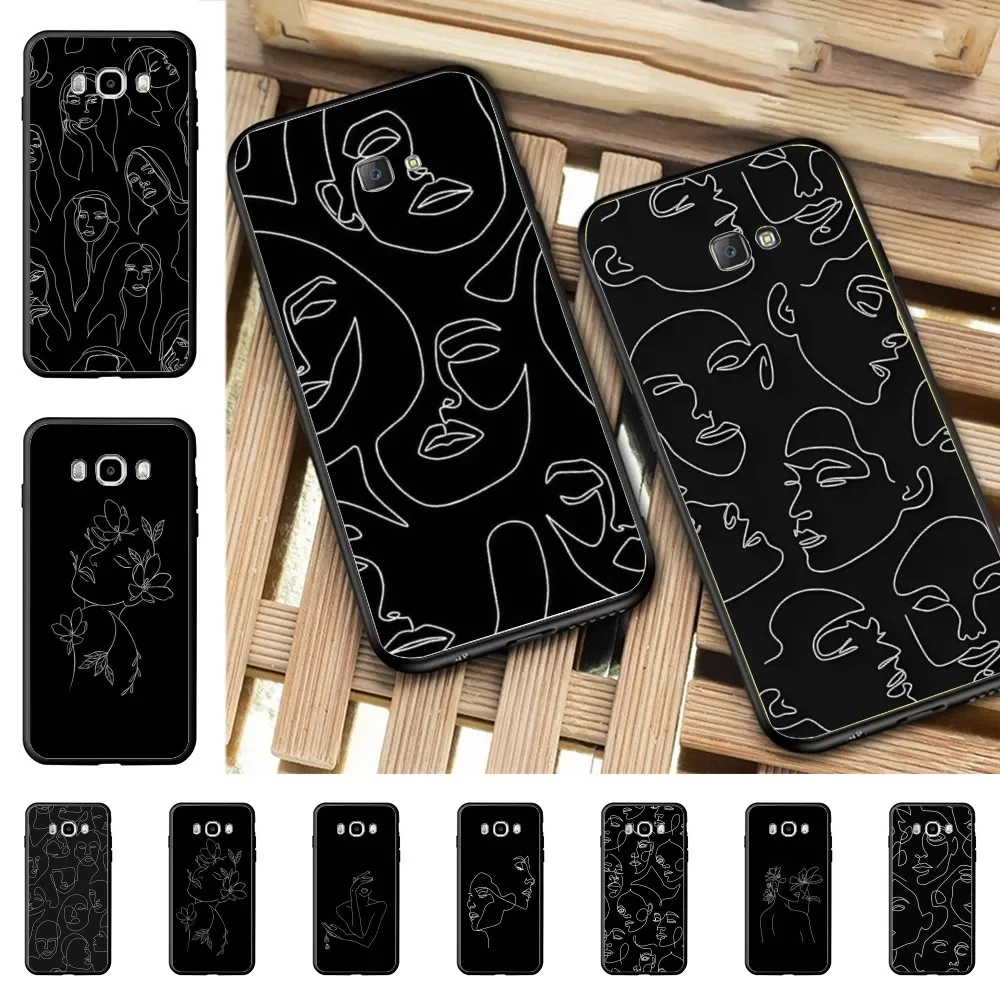 Black Stick Figure Outline  Phone Case For Samsung J 7 plus 7core J7 neo J6 plus prime J6 J4 J5 Mobile Cover