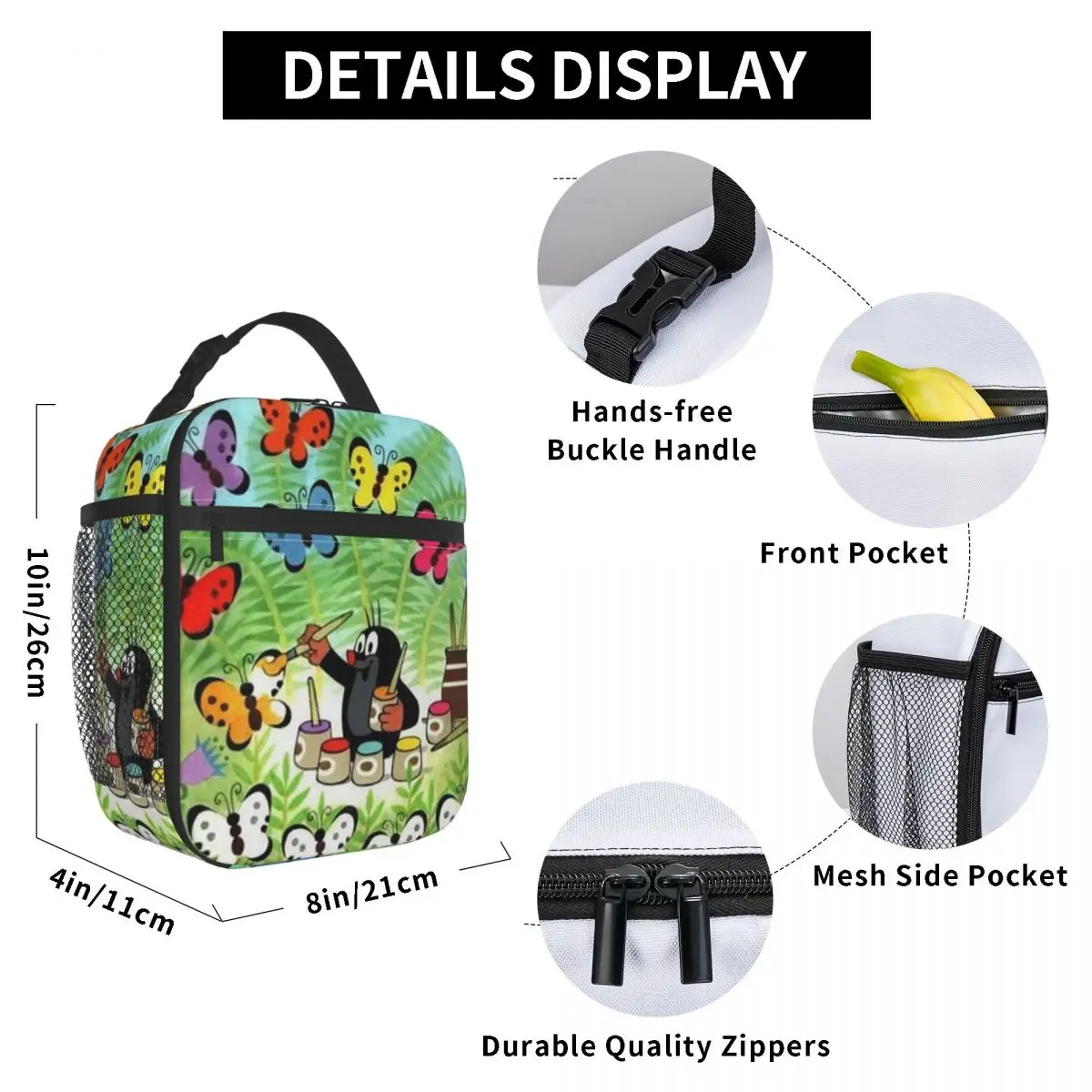 The Little Mole Krtek Anime borsa da pranzo isolata contenitore per pasti grande borsa termica Lunch Box Tote Beach Travel Girl Boy