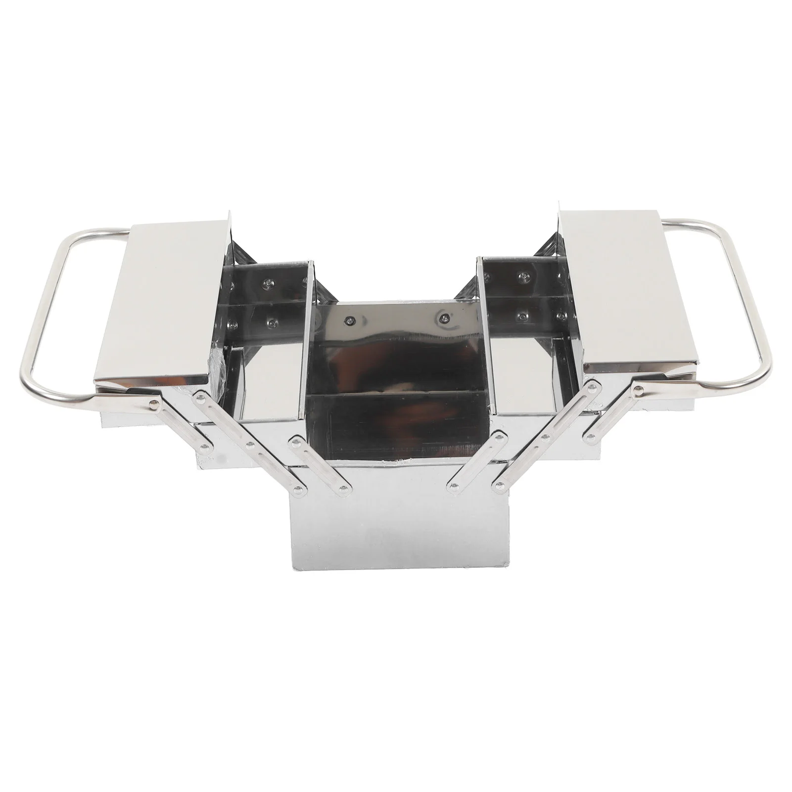 

ZK20 Cantilever Tool Box Metal Folding Portable Auto Maintenance Storage Organizer Stainless Steel 3 Layer 5 Tray 420
