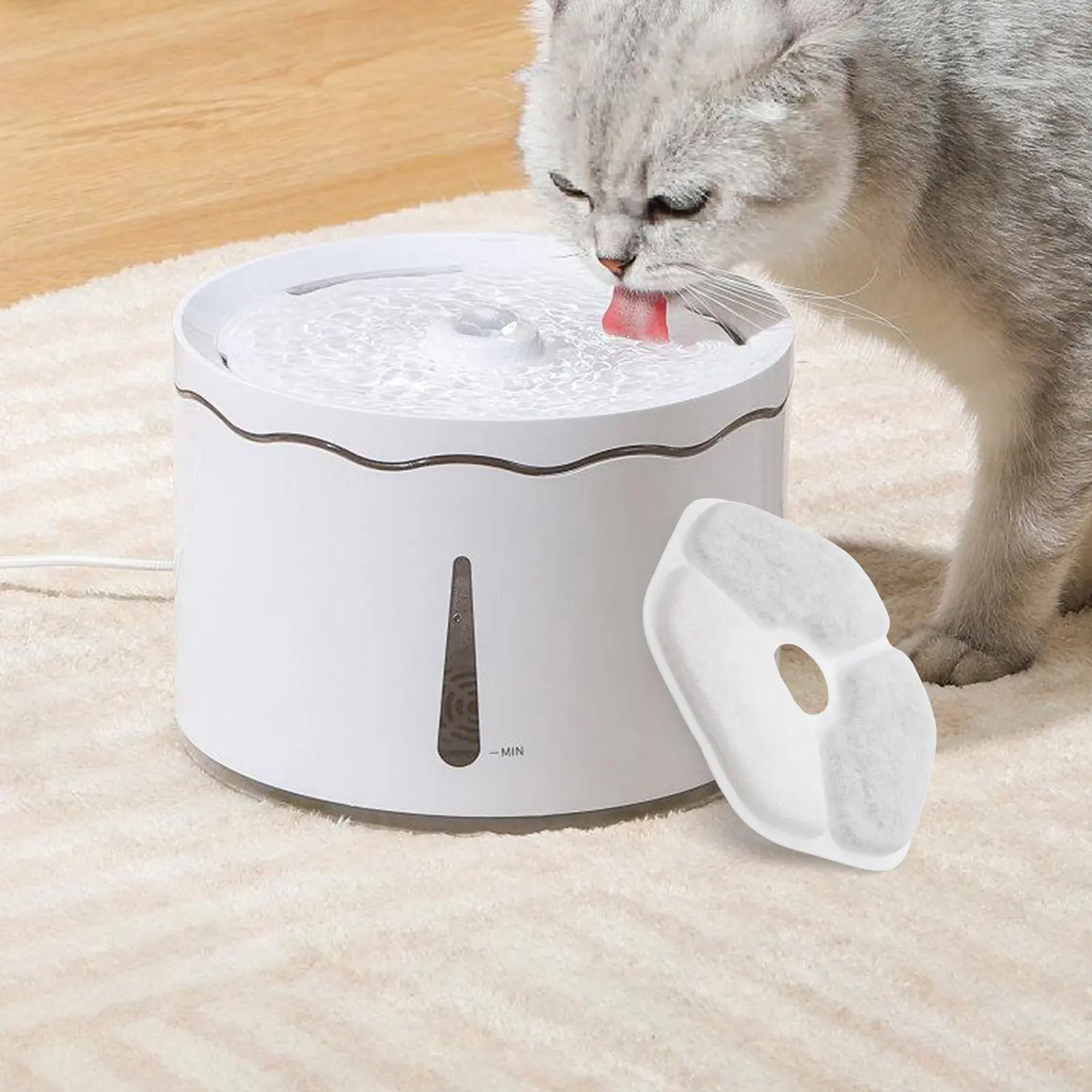 

6pcs Hexagonal Cat Water Fountain Filters - Pet Drinking Fountain Replacement Filtration Cores for Improving Water Taste