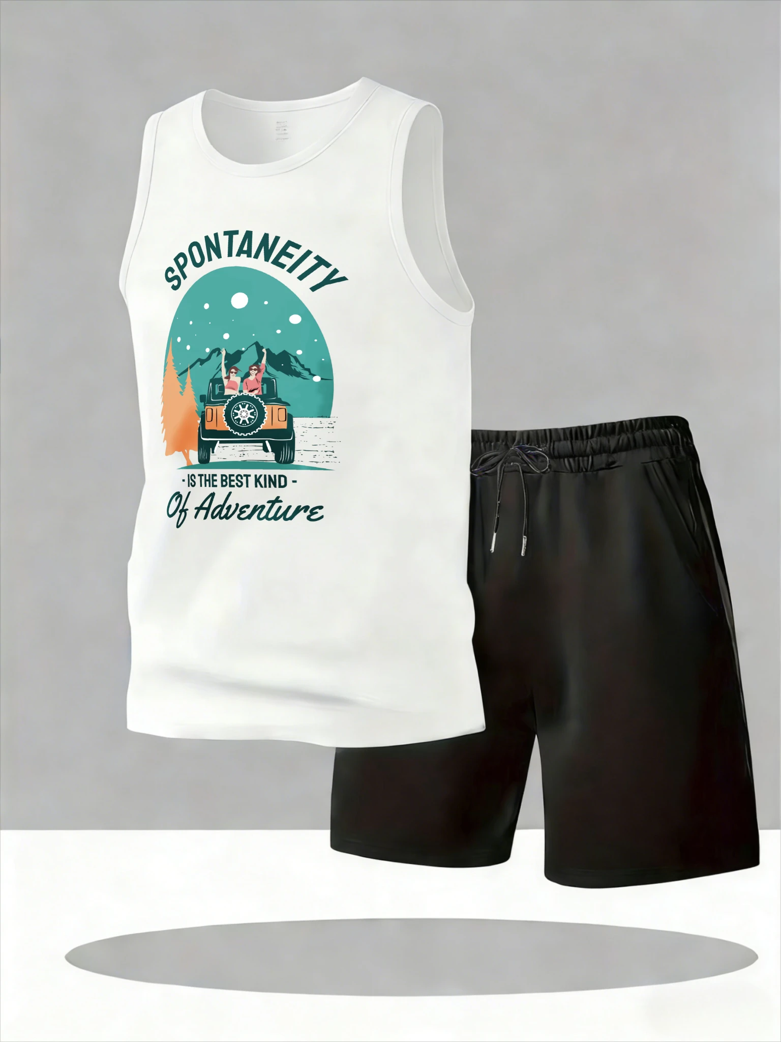 

Men's Tank Top Sets 2026 Summer Quick drying seaside crewneck Breathable oversize sports Y2k tracksuits drip clothing running