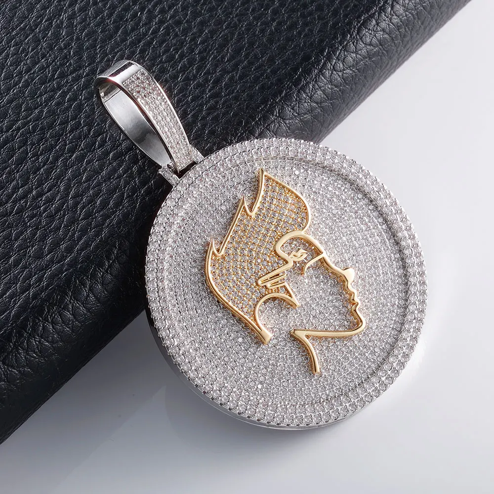 

HHIOK Handmade Custom Iced Out CZ Pendant Necklace Men's Trendy Hip Hop Jewelry Fashionable Charms