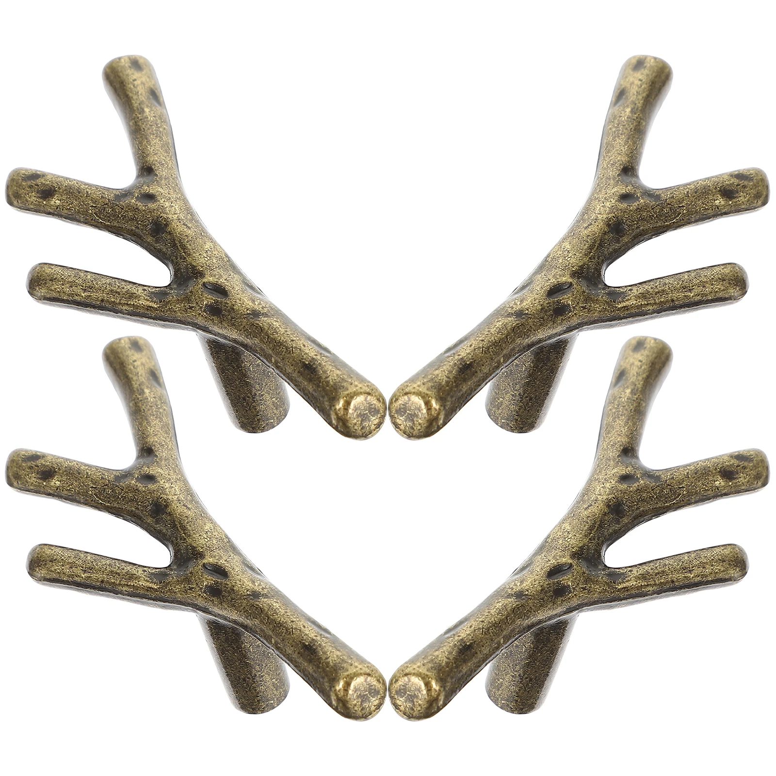 

4PCS Branch Shaped Door Handles Zinc Alloy Single Hole Retro Cabinet Knobs Modern Simple Furniture Hardware Closet Pulls Drawer