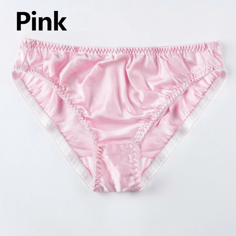 100% Silk Panties Female Ladies Seamless Underwear Comfortable Breathable Satin Briefs Sexy Pure Color Luxury Plus Size Panties