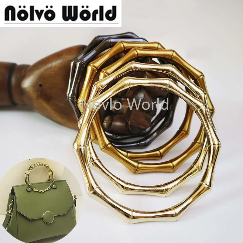 1-2-10-20 pieces Bamboo shaped alloy material 11cm Big O Ring handles,diy women bags bolso welded circle ring handle wholesale