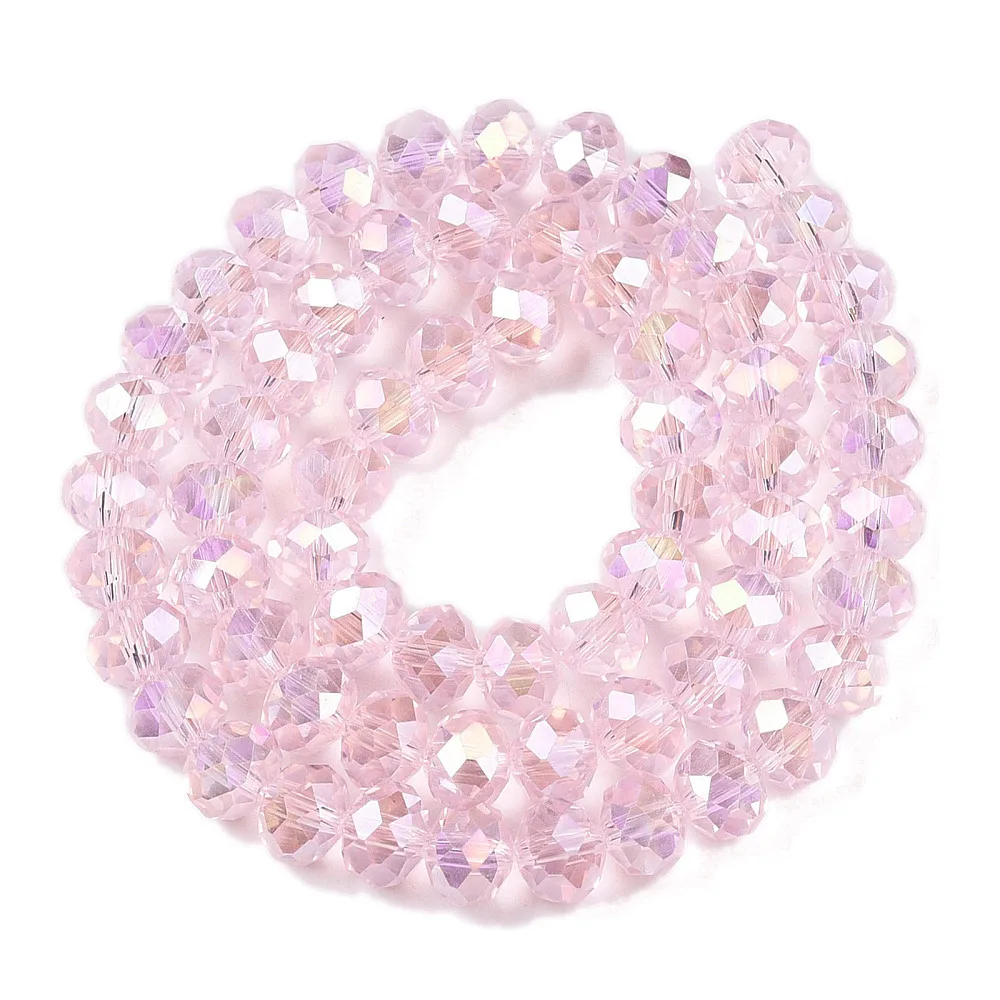 PandaHall 20 Stränge Glasperlen Mehrfarbig AB-Beschichtet Facettiert 8x6mm für DIY Schmuckherstellung – Detail 5