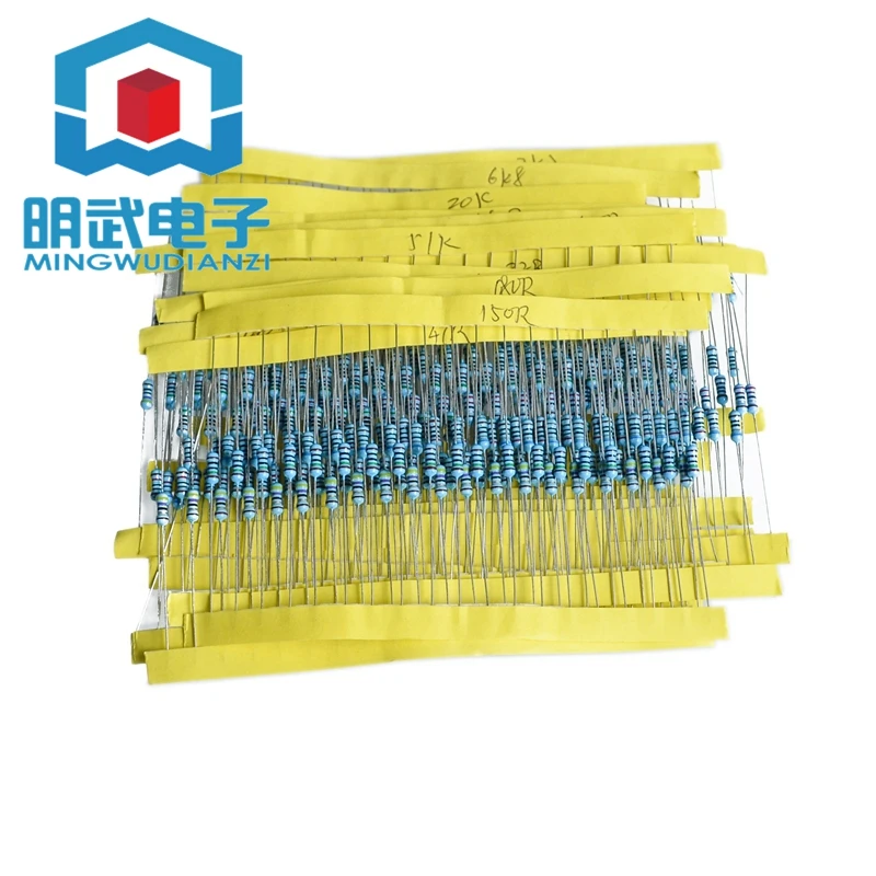 30Vlues*20pcs=600pcs 1/4W Five Color Ring resistor, 1% precision, Metal Film Resistor  Commonly Used Resistance