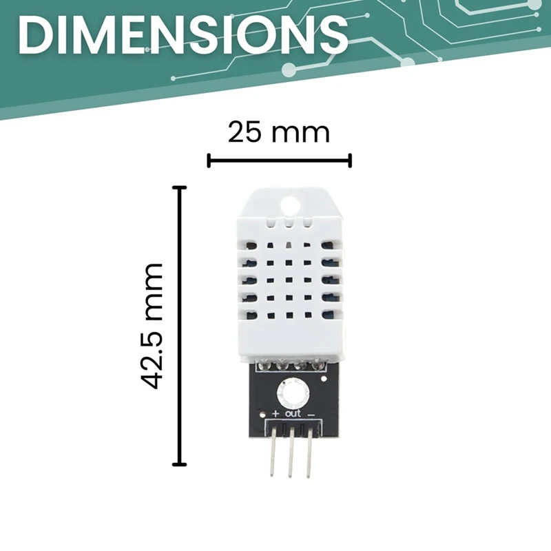 Arduino用の温度および湿度センサー,接続ケーブルを含む,耐久性,5個