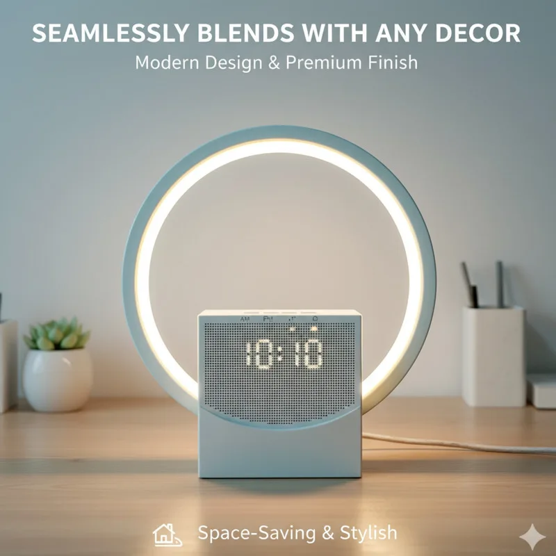 

3 Level Dimmable Night LightSunrise Alarm Clock Lamp White Noise Wake Up Light With Bluetooth Speaker Creative Table Lamp New