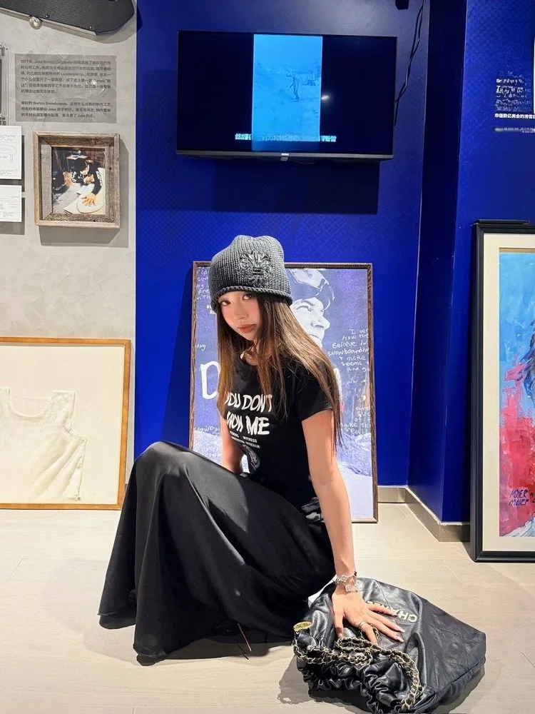 

Mungsera Original Easy Wear Elastic Waist Color Bla Long Skirt Casual Sle Women's Faion Ci Commute Polyester Um...