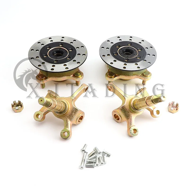 

Steering Strut Knuckle Spindles with 110mm M10*4 STUD Wheel Hubs 130mm Brake disc Fit For Golf Buggy Go Kart Karting Quad Bike