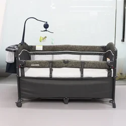 Movable Baby Bedside Bed Baby Game Bed with Toys Baby Bassinet Cot Bed Kids Crib for 0-36month in Stock