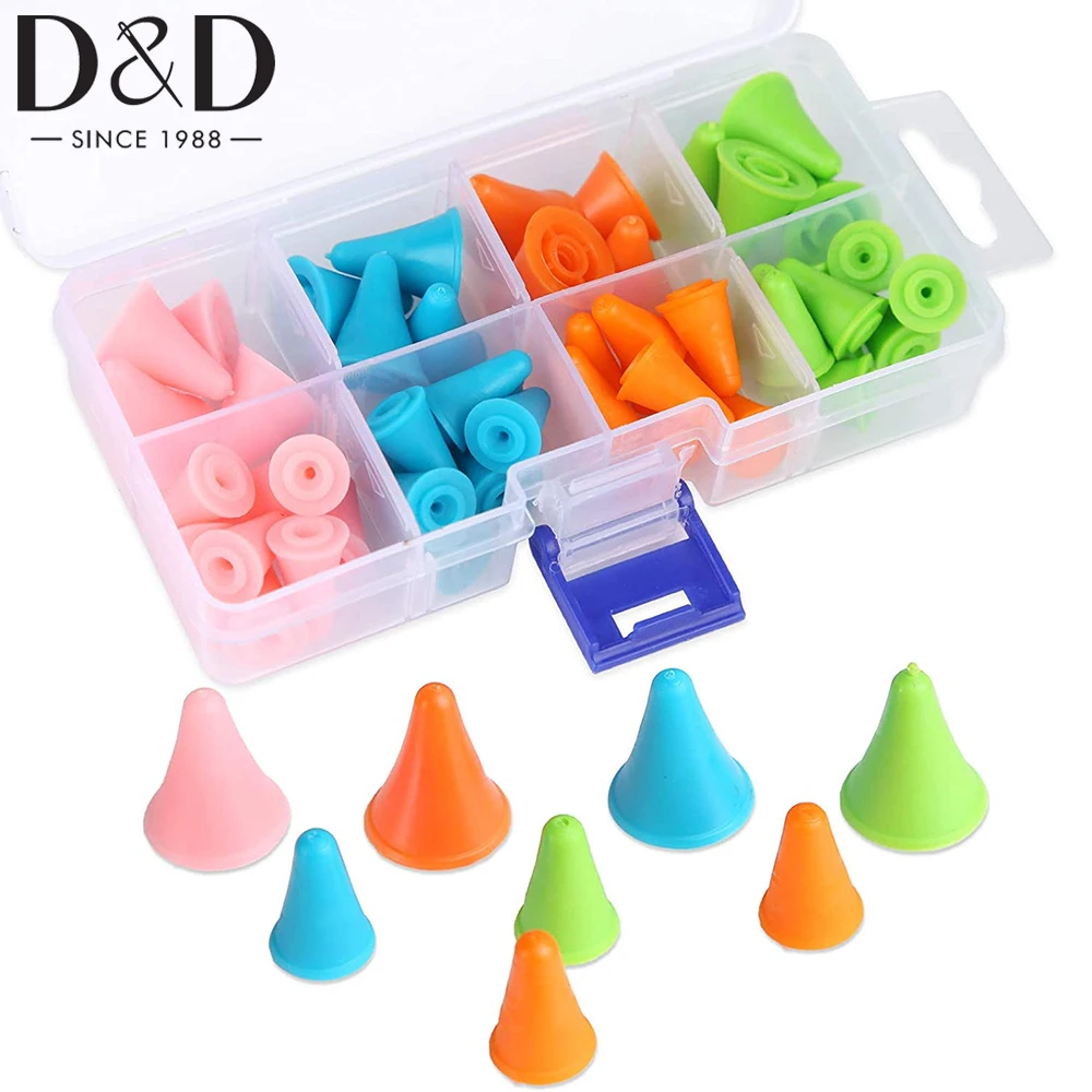 

20PCS Multicolor Knitting Needles Point Protectors 2 Sizes Rubber Knitting Needle Caps Needle Tip Stoppers for Knitting Craft