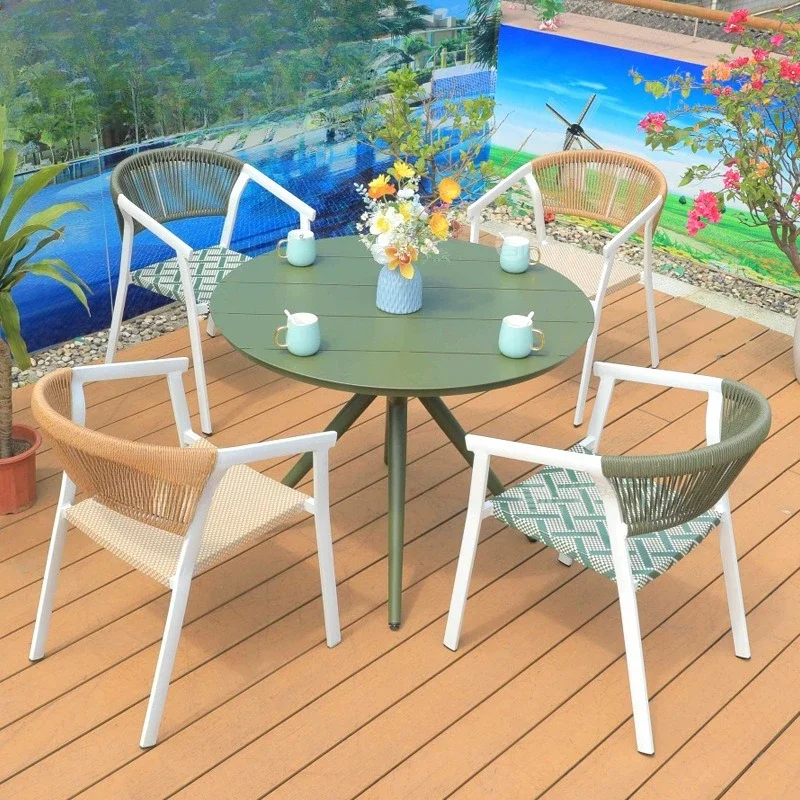 Outdoor villa terrace table and chair courtyard balcony leisure table and chair three-piece outdoor