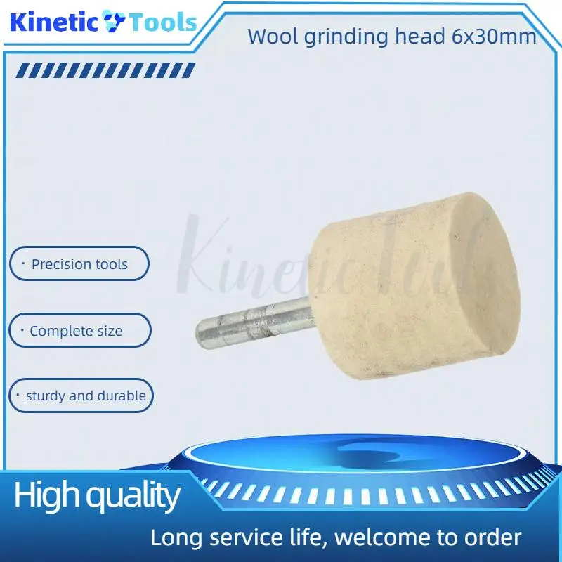 Wool Felt Mounted Polishing Buffing Wheel 6mm Shank for Grinder Drill Rotary Tools Grit 30mm