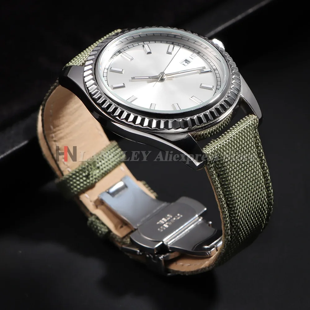 Sailcloth Watch Strap 20mm 22mm for Omega for Seiko Business Nylon Butterfly Buckle Waterproof Men Women Quick Release Watchband