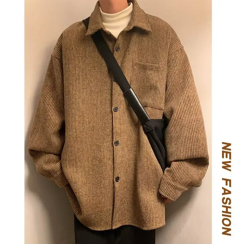 

Новая мужская повседневная свободная универсальная верхняя одежда Autumn Faion Stand Fit Long Sve из полиэстера молодежная зимняя подставка Sle