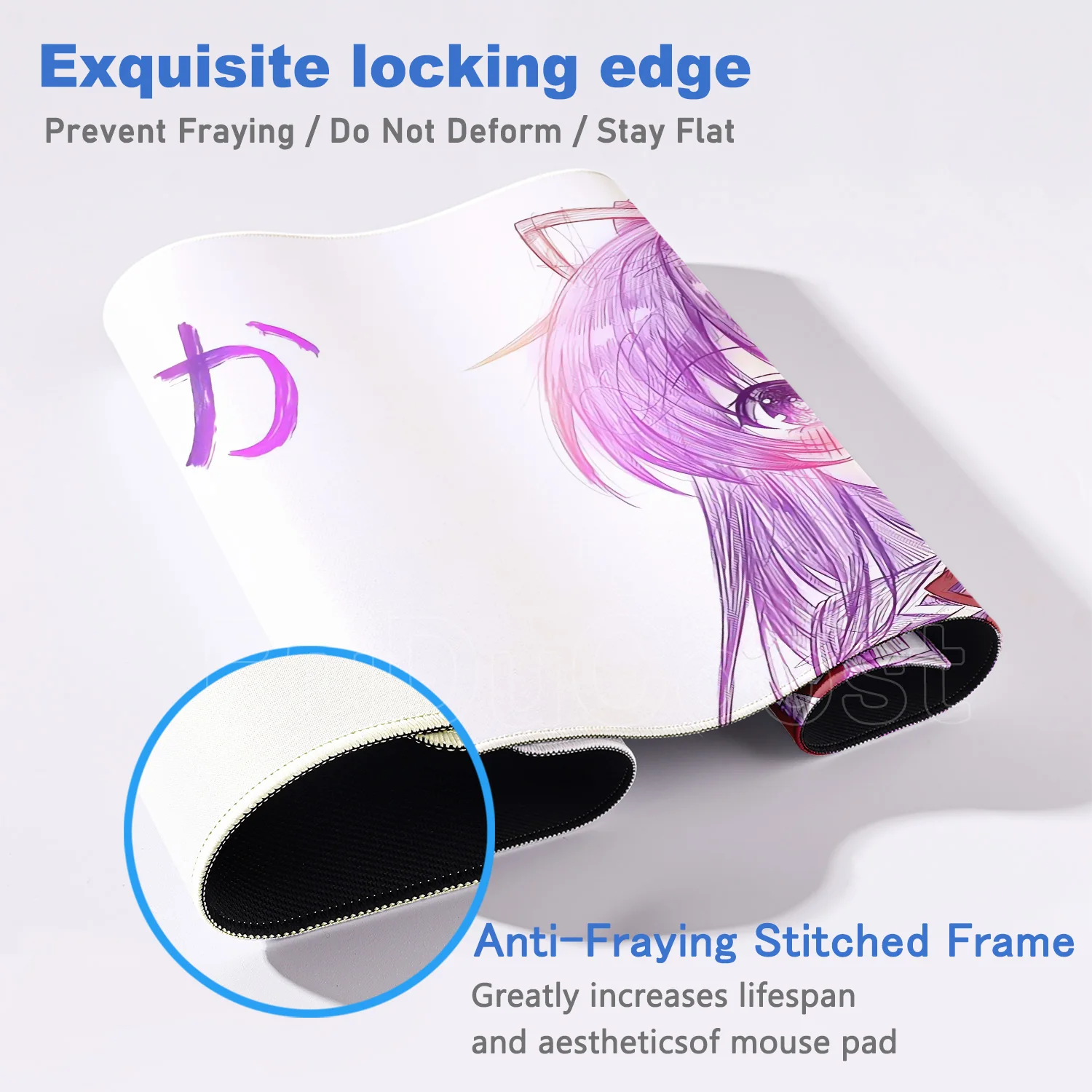 HD خط الرسم Tohka Yatogami أنيمي فتاة ماوس الوسادة تاريخ الألعاب الكبير لوحة الماوس الحية تصميم LockEdge لوحة مفاتيح الكمبيوتر حصيرة مكتبية