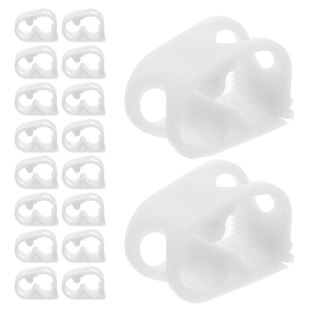 

20pcs Flow Control Tube Clamp Lab Water Hose Stop Clip Adjustable Shut Off Valve 1/4-1/2 Inch White Laboratory Reusable Pinch