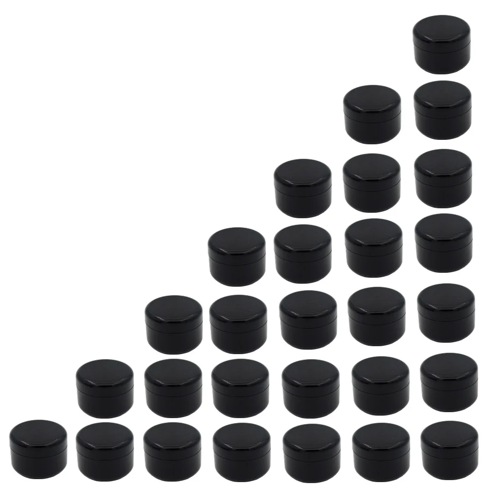 Mini barattolo di riempimento per crema cosmetica in plastica da 10 g all'ingrosso, confezione per smalto a prova di luce, bottiglia da viaggio nera vuota di piccola capacità