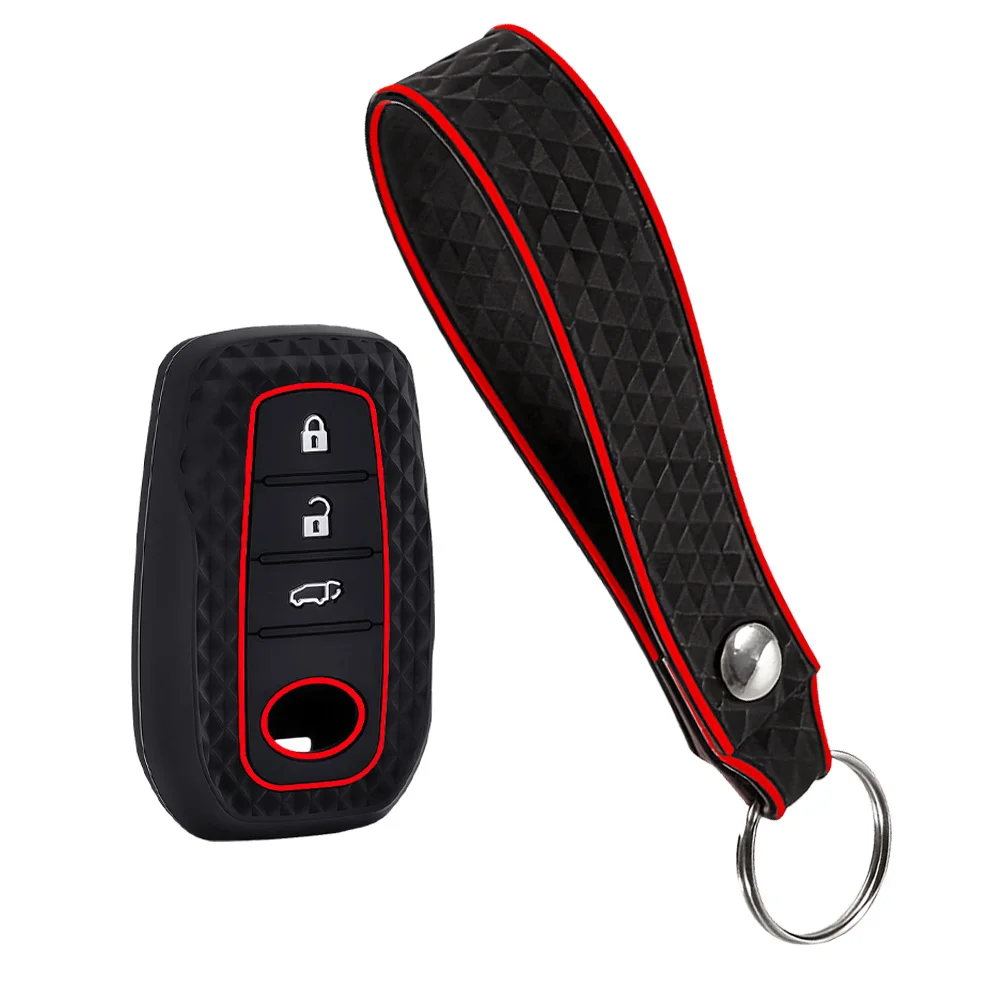 2 PCS Silicone For Toyota Corolla Hatchback Cross Yaris Cross Prius Hilux Land Cruiser LC200 LC250 LC300 Car Key Case Cover - view 2