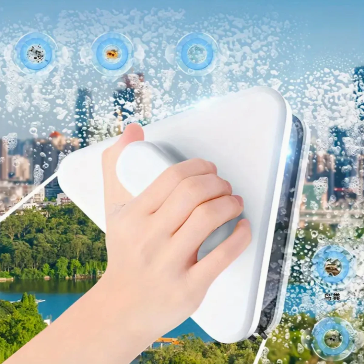 Dual-Sided Magnetic Window Cleaner for High-Rise Buildings - Indoor & Outdoor Glass Cleaning Tool for Living Room, Bedroom, Bath