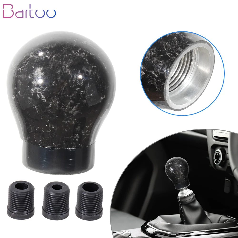 

New Arrived Universal Forged Fiber Shift Knob Ball Car Spherical Shape Gear Stick Head Shifter Lever Handle With Adapter SFN114