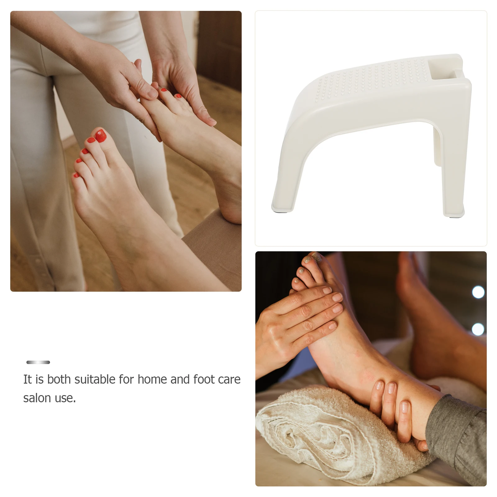 

Ergonomic Pedicure Stool Plastic Footrest Anti Massage Design Home Salon Use Lightweight Support Comfortable Nail