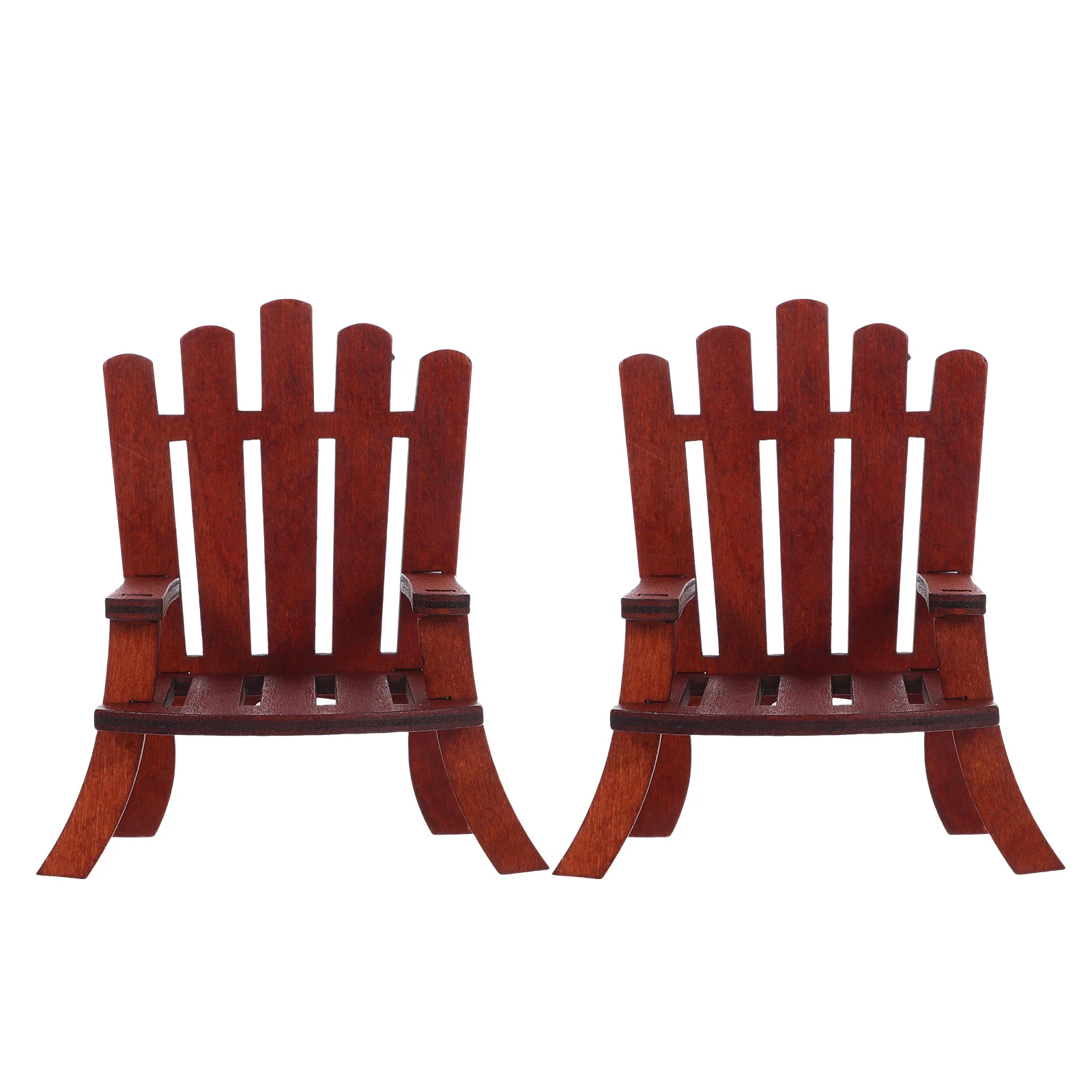 

2 PCS Miniature Wooden Beach Chair Equipment for Dollhouses Furniture Item Accessory