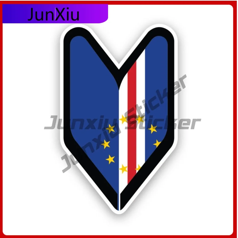 

Cape Verdean Driver Badge Stickerwaterproof Outdoor Funny Bumper Waterproof Vinyl Decal For Car Bumpers Sticker Protection Decor