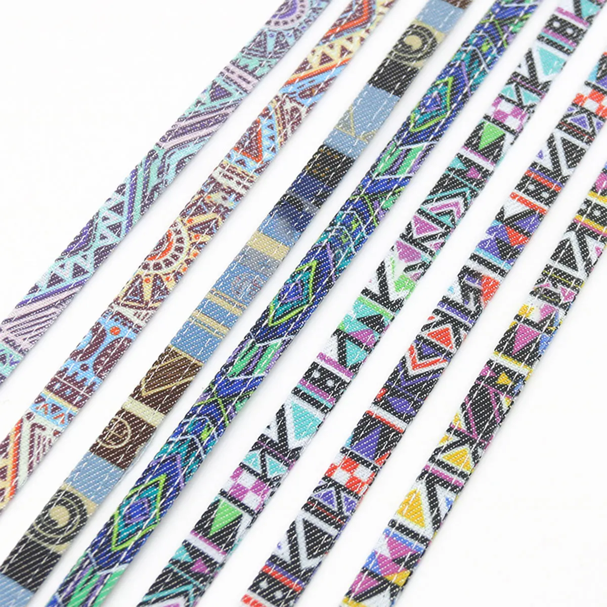 

10Yards 10mm Wide Ethnic Style Press Denim Fabric Strip Ribbon DIY Headwear Bows Clothing Pet Collar Crafts Decoration Supplies