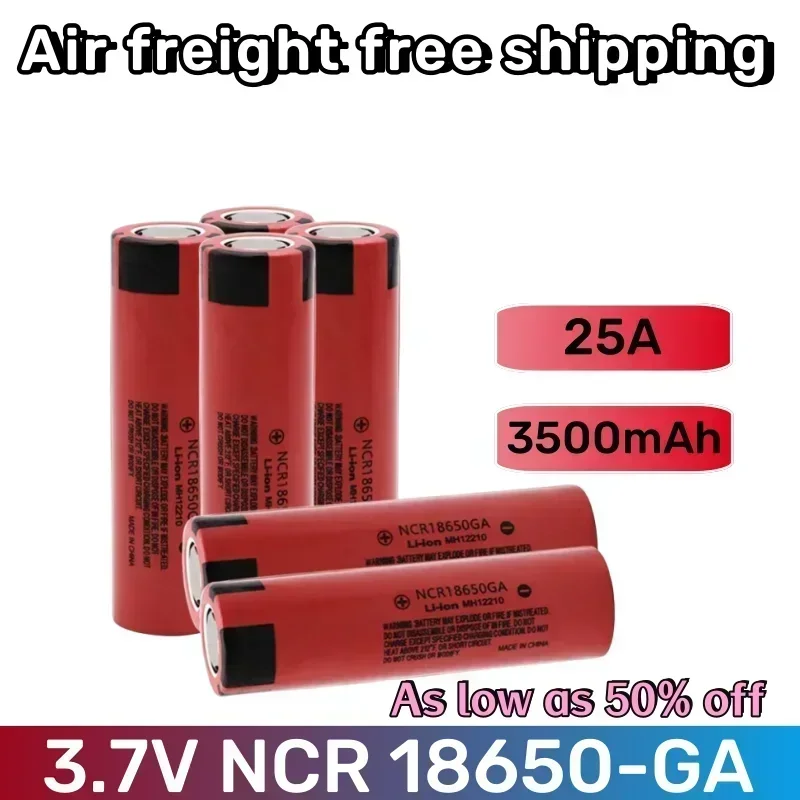 

2024 NCR 18650GA High Discharge 3.7V 3500mAh 18650 Rechargeable Battery Flashlight Flat-top Lithium Battery