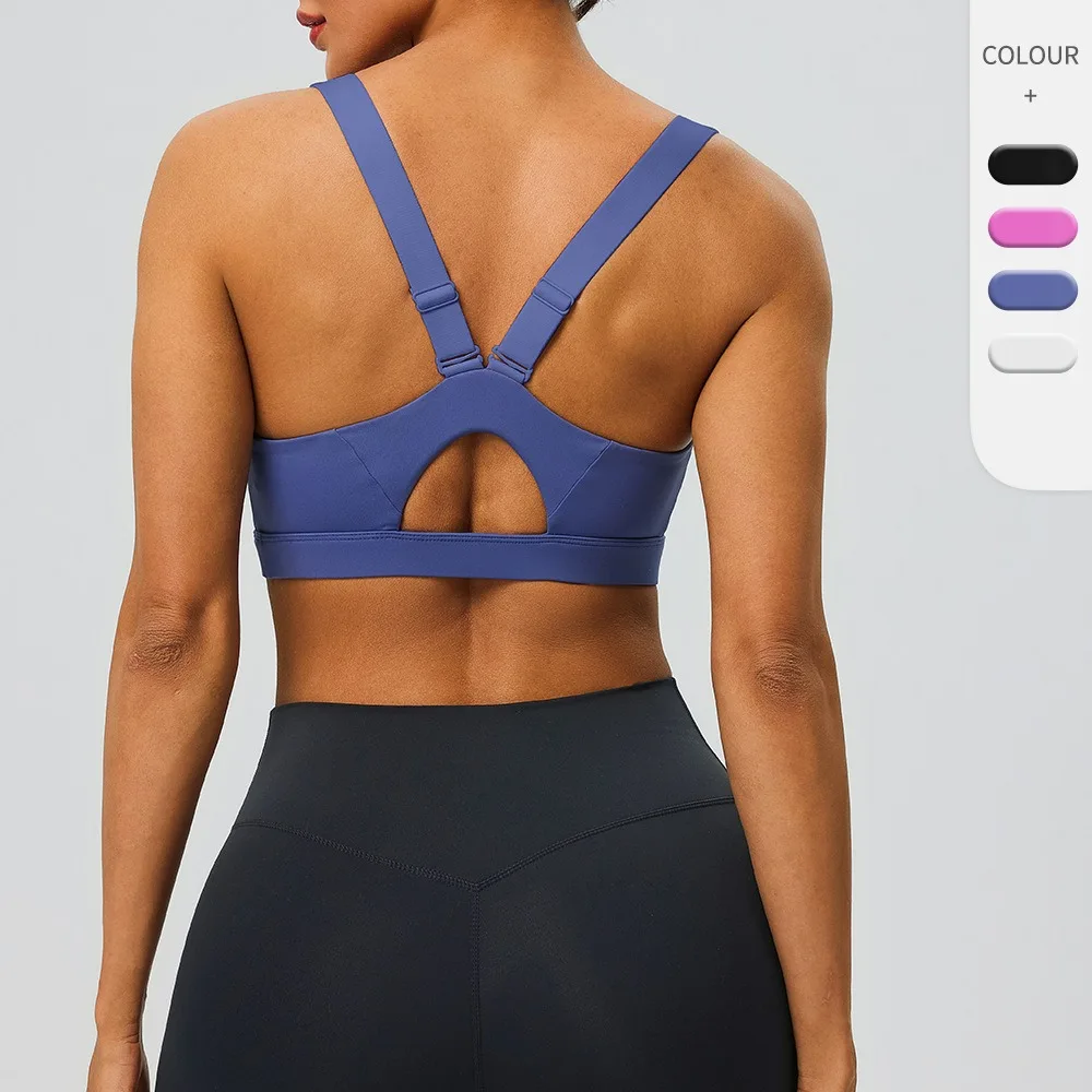 Sujetador Deportivo de Soporte Medio para Mujer, con Tirantes Cruzados en Y, Ajustable, para Entrenamiento, Fitness y Running