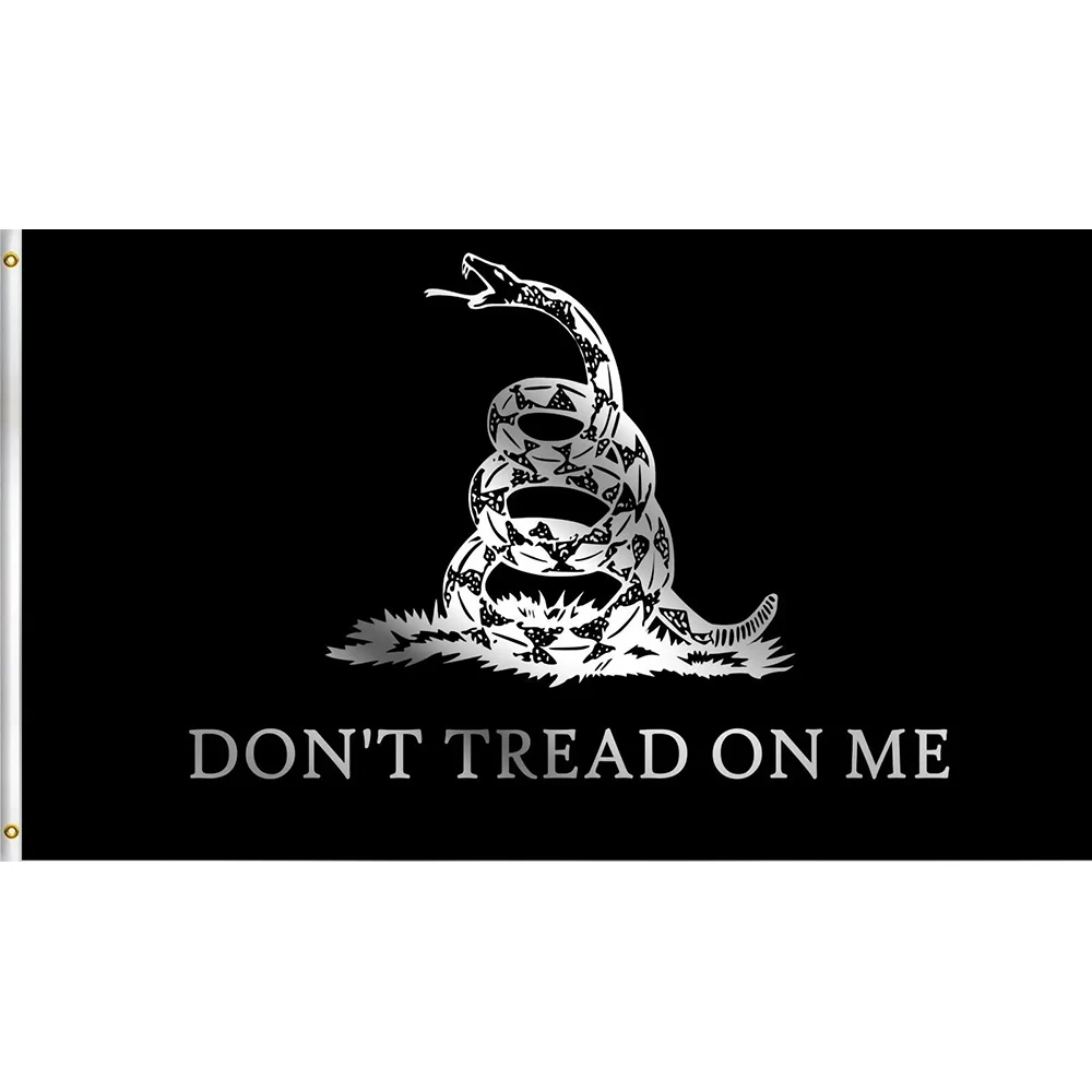 90 X 150cm DON'T TREAD ON ME Flag WITH BLACK BANNER
