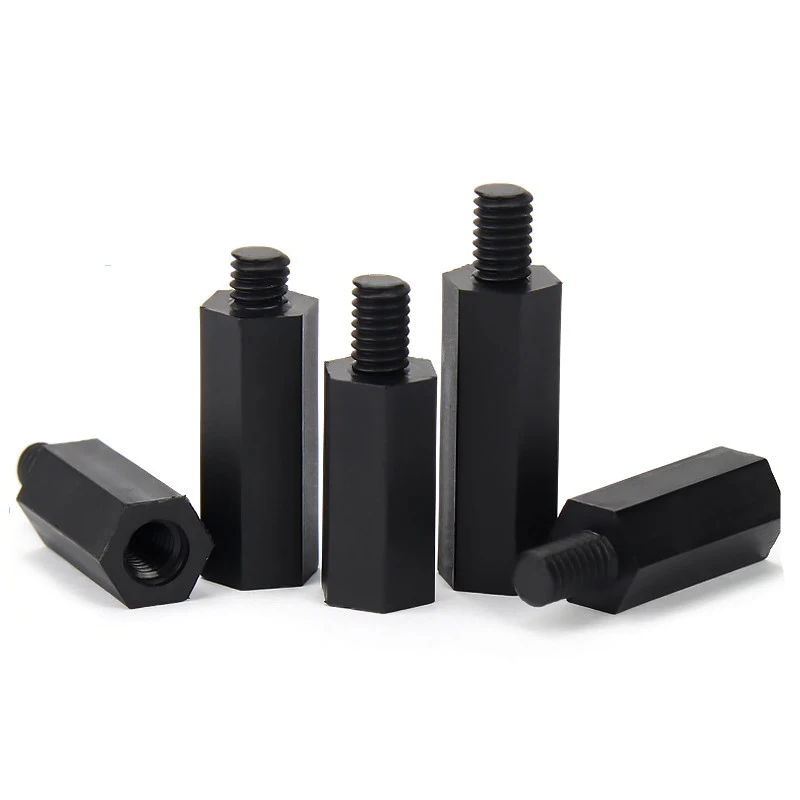 200Pcs/set M2 M2.5 M3 M4 Black/White Hex Nylon Standoff Spacer Column Flat Head Nylon Plastic Spacing Screws Nuts