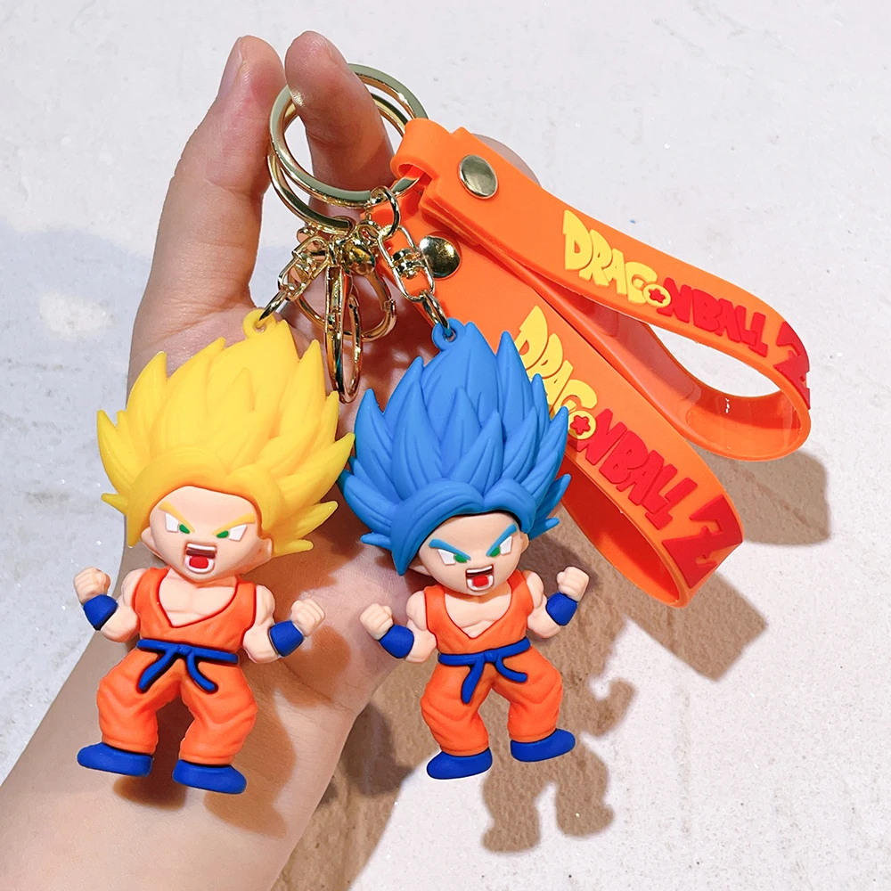 Anime Dragon Ball Key Chain Z Super Saiyan Son Goku Bulma Broly Piccolo Majin Buu Series Bag Pendant Keyring Toys for Boy Gift