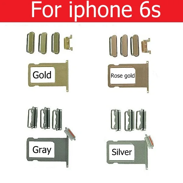 Mute & Power & Volume button and Sim Card Tray for iPhone 6 6s plus side keys and sim card slot Holder gold silver gray colors