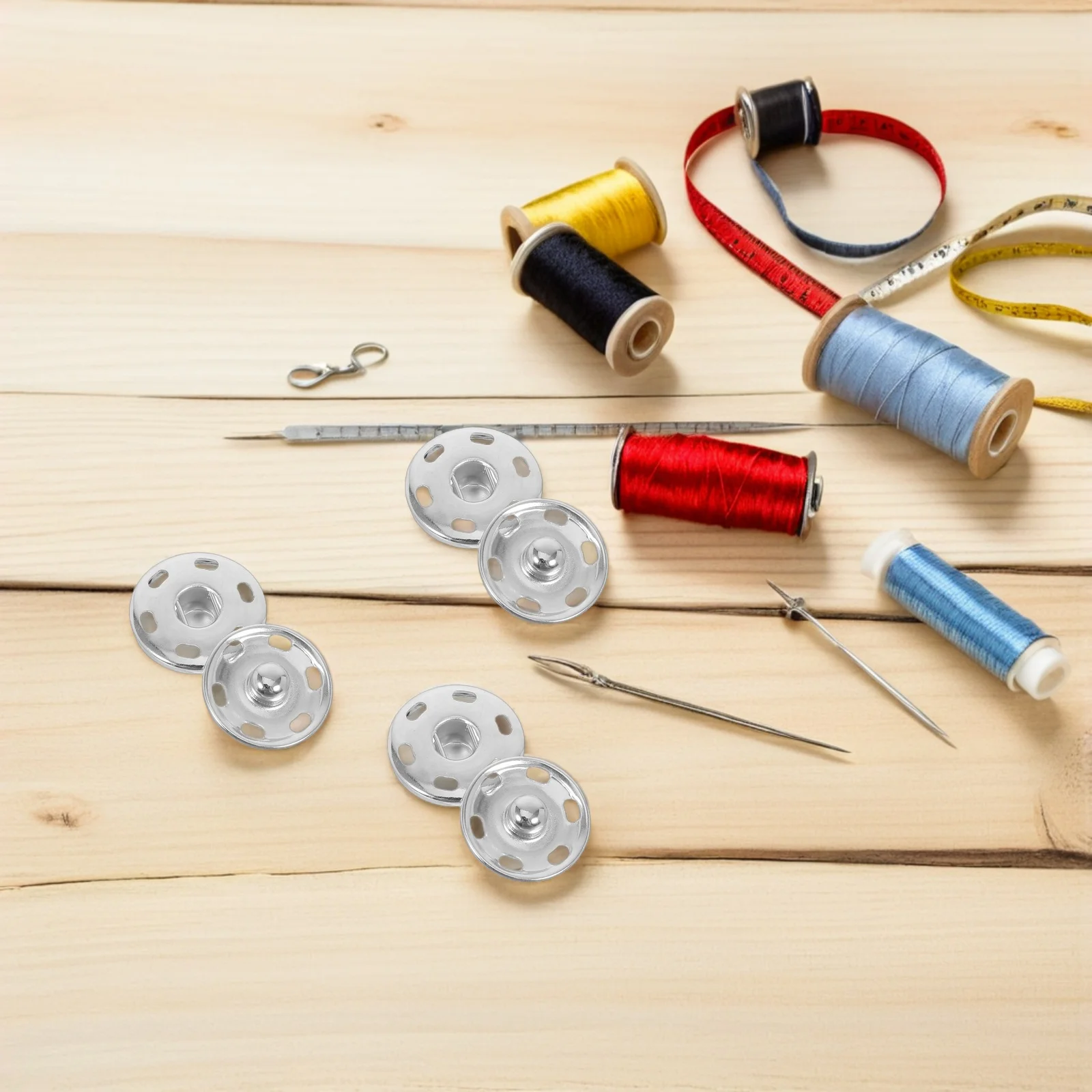 

50Sets Invisible Snap Buttons Sew on Metal Fasteners 19mm Hidden Snap Closures for Garment Sewing Projects Sew on Snaps Large