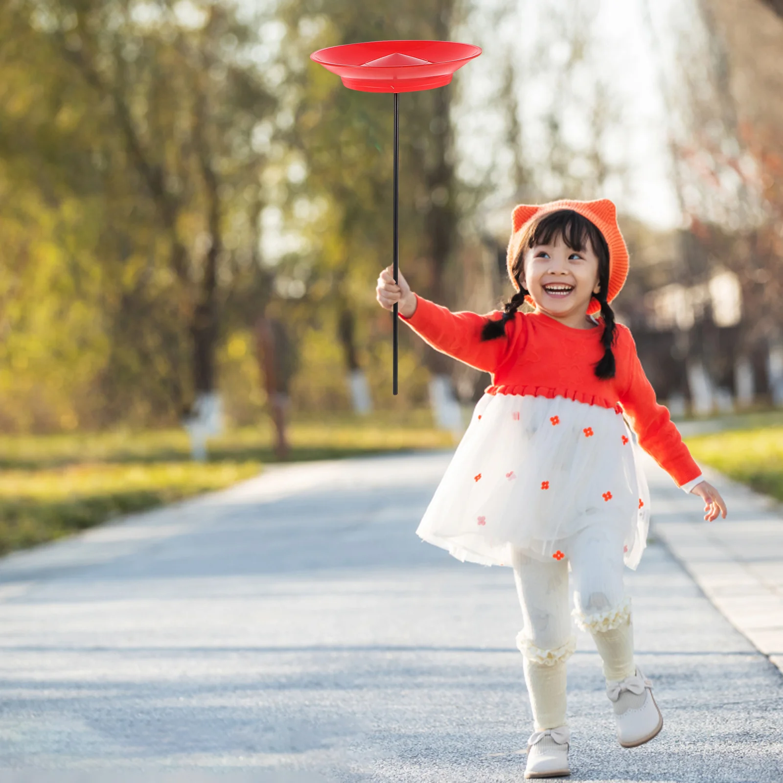 

2 Sets Juggling Hands Spinning Plate Juggle Sticks Circus Costumes for Adults Skill Toy Plastic Child Photo Booth Props